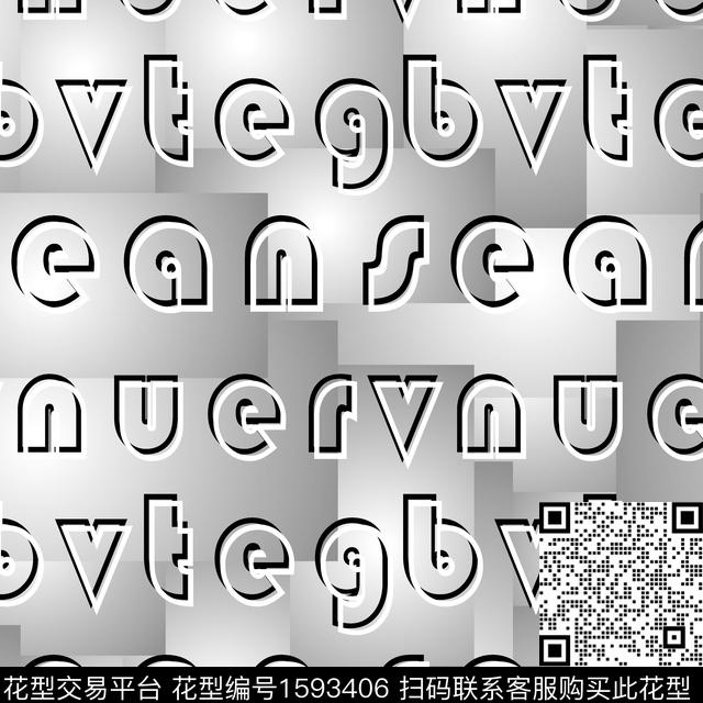 几何渐变字母数码印花华亿平台下载（图片编号: 1593406） - 瓦栏（Walan）