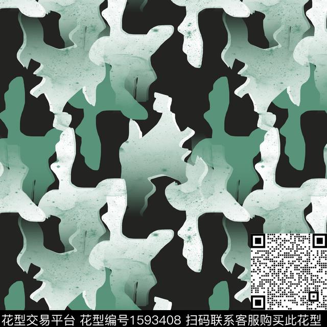 迷彩渐变混合拼接数码印花华亿平台下载（图片编号: 1593408） - 瓦栏（Walan）