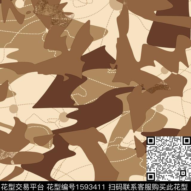 几何虚线圆数码印花华亿平台下载（图片编号: 1593411） - 瓦栏（Walan）