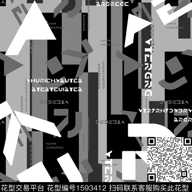 几何条纹字母传统印花华亿平台下载（图片编号: 1593412） - 瓦栏（Walan）