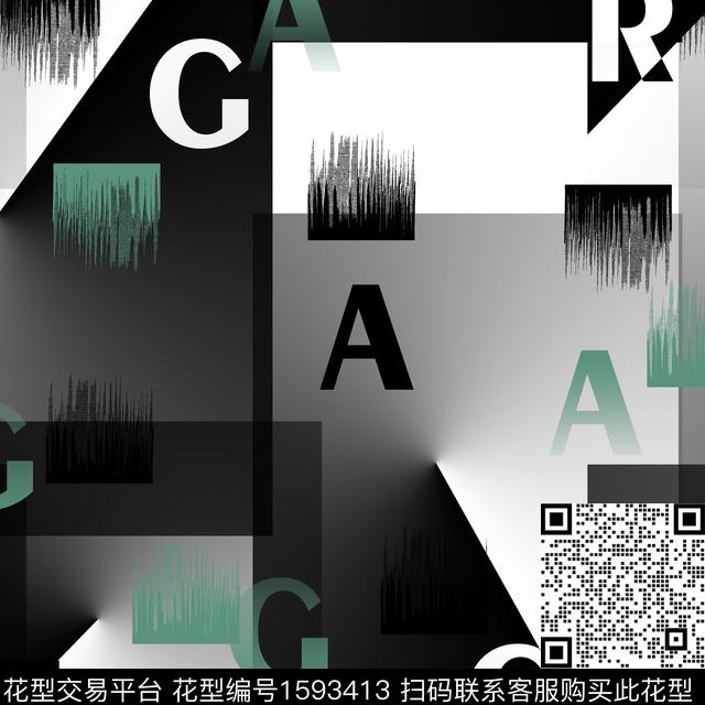 几何渐变字母数码印花华亿平台下载（图片编号: 1593413） - 瓦栏（Walan）