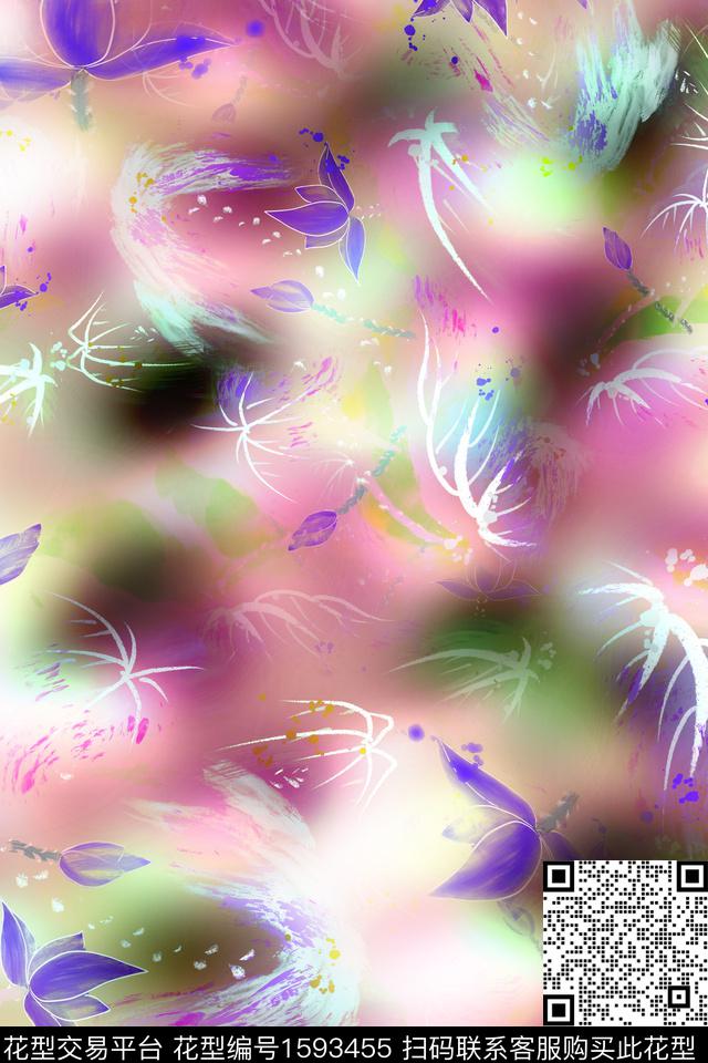 植物纹理花卉数码印花华亿平台下载（图片编号: 1593455） - 瓦栏（Walan）