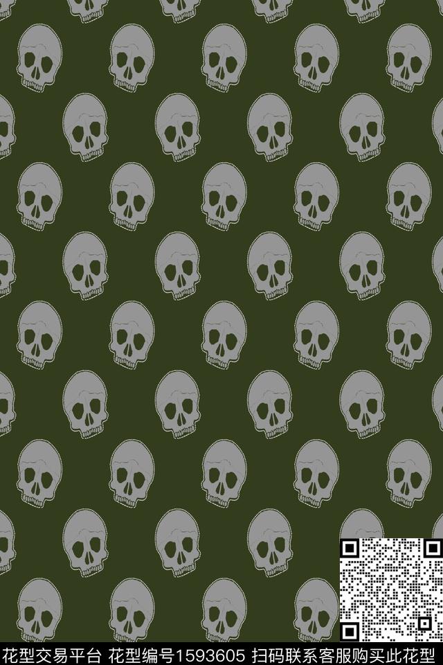 趣味骷髅数码印花华亿平台下载（图片编号: 1593605） - 瓦栏（Walan）