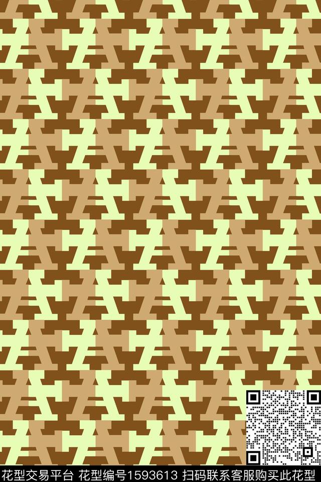 趣味格子几何传统印花华亿平台下载（图片编号: 1593613） - 瓦栏（Walan）