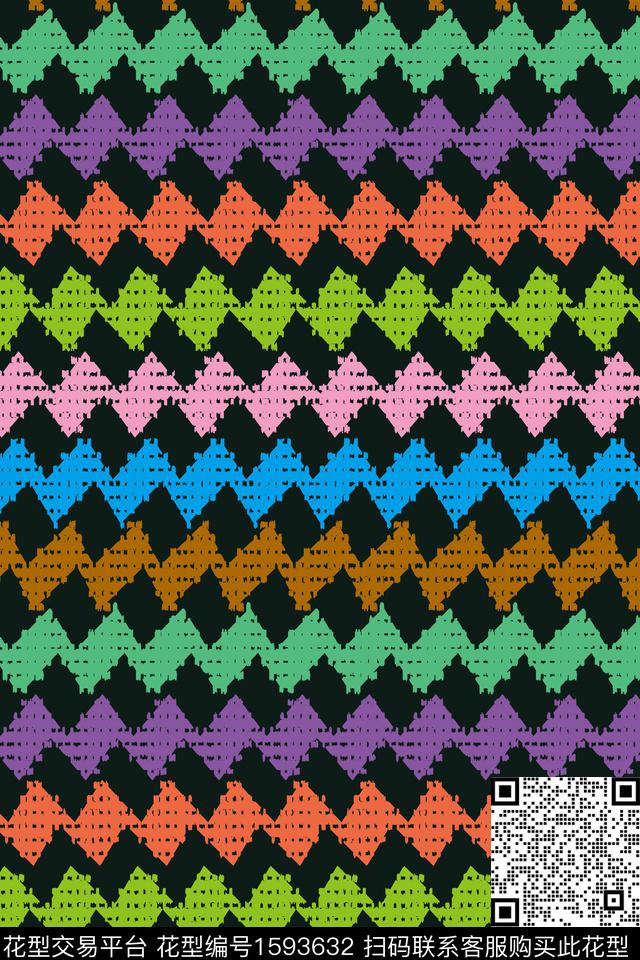 几何条纹数码印花华亿平台下载（图片编号: 1593632） - 瓦栏（Walan）