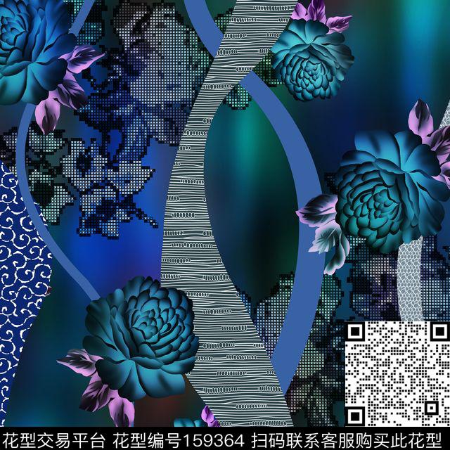 爆款散花数码印花华亿平台下载（图片编号: 159364） - 瓦栏（Walan）