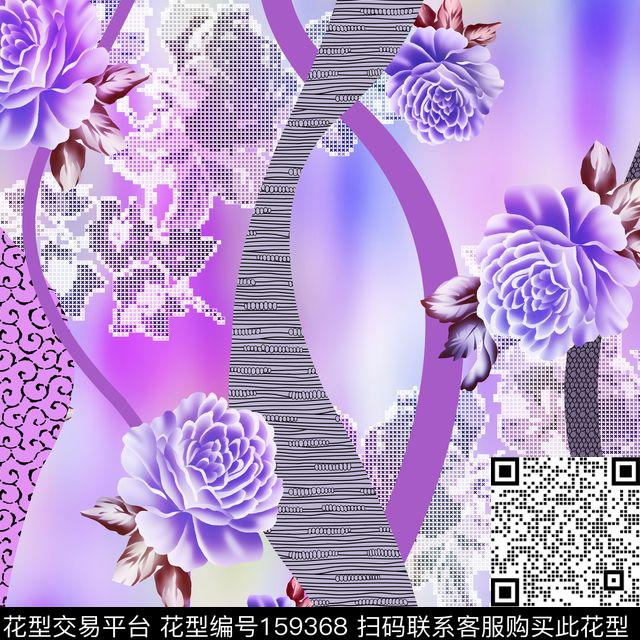 爆款散花数码印花华亿平台下载（图片编号: 159368） - 瓦栏（Walan）