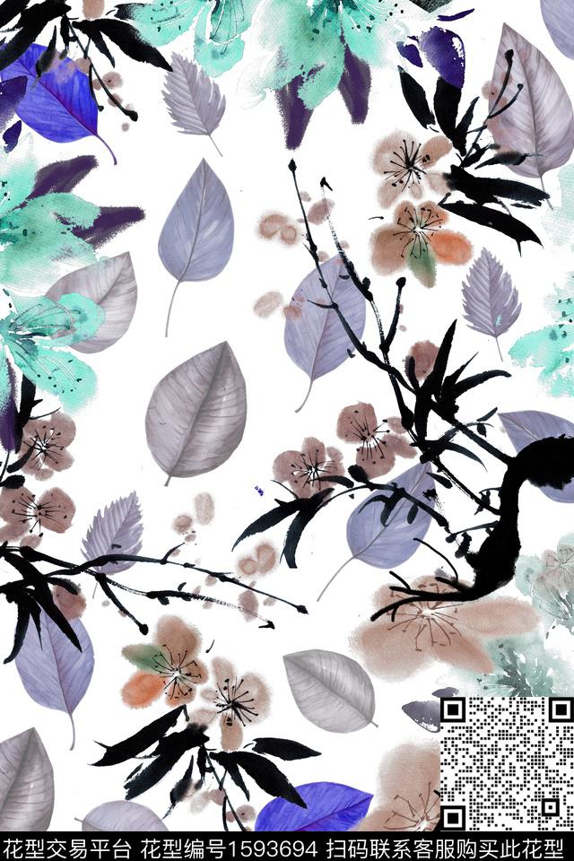 植物国画花卉数码印花华亿平台下载（图片编号: 1593694） - 瓦栏（Walan）