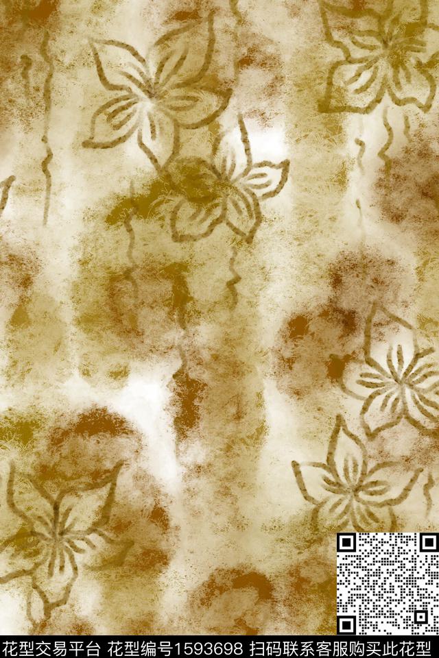 侘寂花卉肌理数码印花华亿平台下载（图片编号: 1593698） - 瓦栏（Walan）