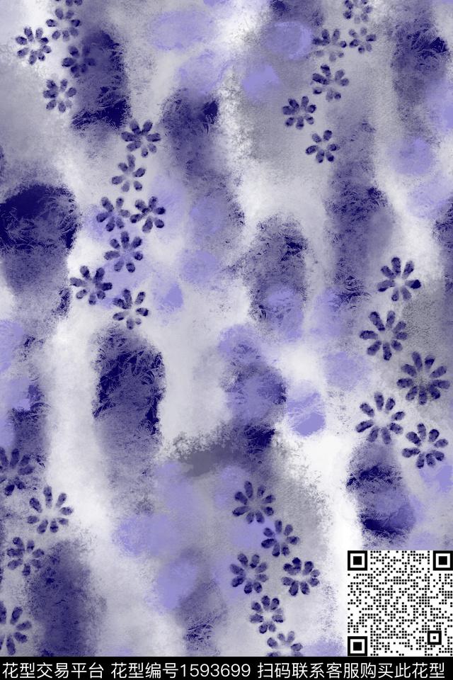 侘寂花卉肌理数码印花华亿平台下载（图片编号: 1593699） - 瓦栏（Walan）