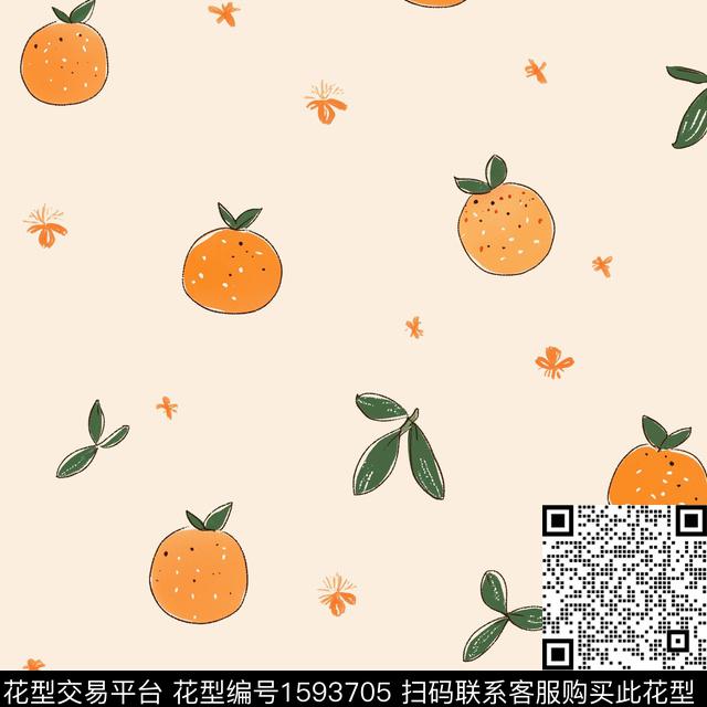 小清新手绘水果数码印花华亿平台下载（图片编号: 1593705） - 瓦栏（Walan）