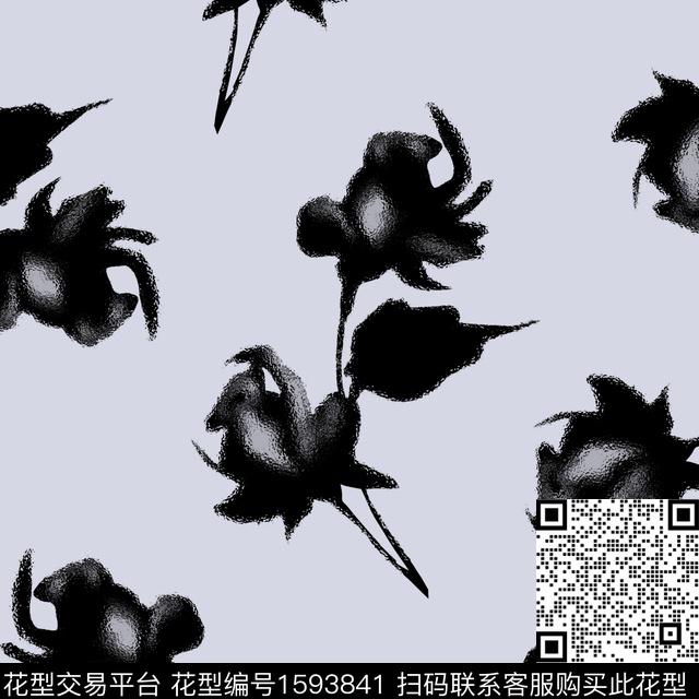 花卉清爽底花卉数码印花华亿平台下载（图片编号: 1593841） - 瓦栏（Walan）