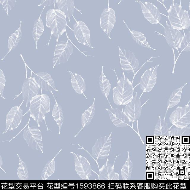 水彩叶子小清新数码印花华亿平台下载（图片编号: 1593866） - 瓦栏（Walan）
