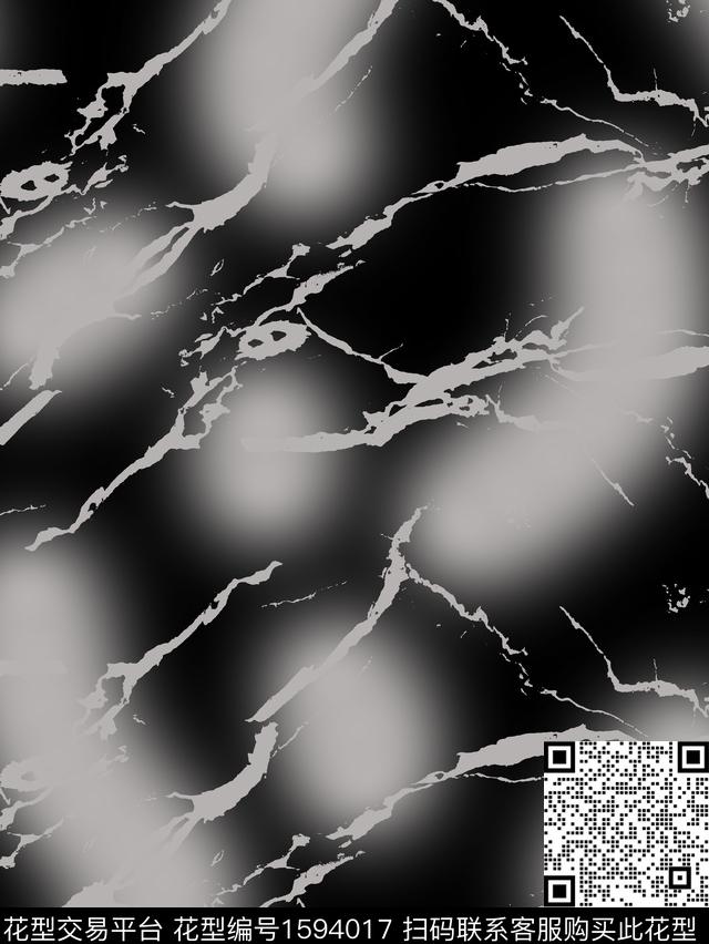 抽象黑白大理石纹数码印花华亿平台下载（图片编号: 1594017） - 瓦栏（Walan）