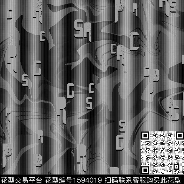 抽象男装肌理几何数码印花华亿平台下载（图片编号: 1594019） - 瓦栏（Walan）