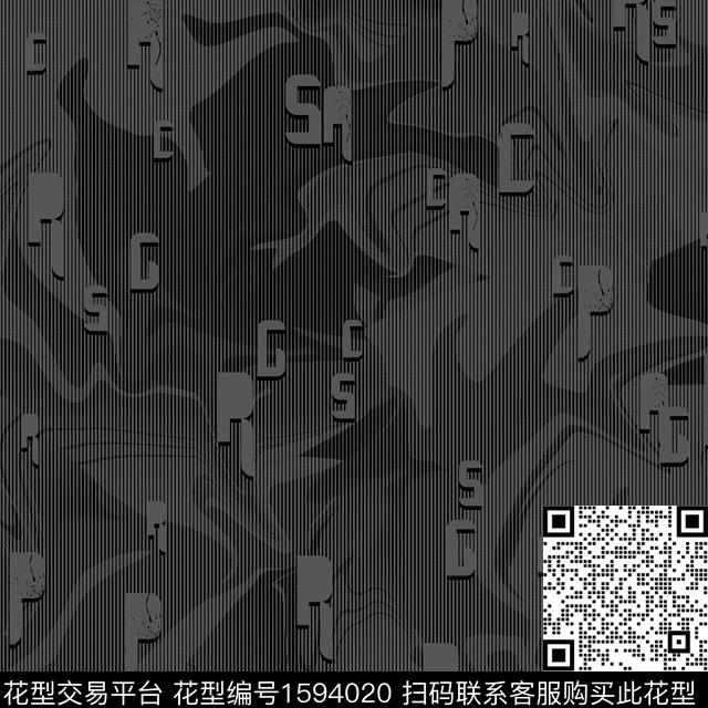 条纹字母休闲数码印花华亿平台下载（图片编号: 1594020） - 瓦栏（Walan）