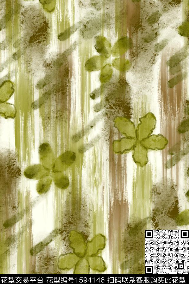 侘寂花卉肌理数码印花华亿平台下载（图片编号: 1594146） - 瓦栏（Walan）