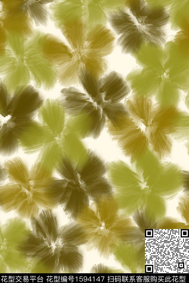 侘寂花卉水彩数码印花华亿平台下载（图片编号: 1594147） - 瓦栏（Walan）