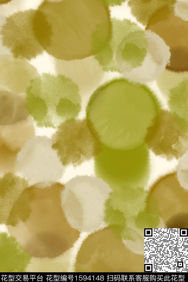 晕染肌理水彩波点数码印花华亿平台下载（图片编号: 1594148） - 瓦栏（Walan）