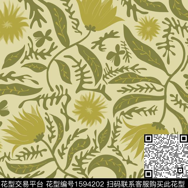 花卉植物数码印花华亿平台下载（图片编号: 1594202） - 瓦栏（Walan）