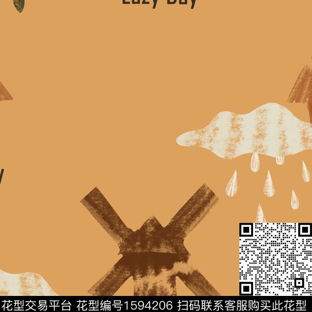 文字风车云朵数码印花华亿平台下载（图片编号: 1594206） - 瓦栏（Walan）