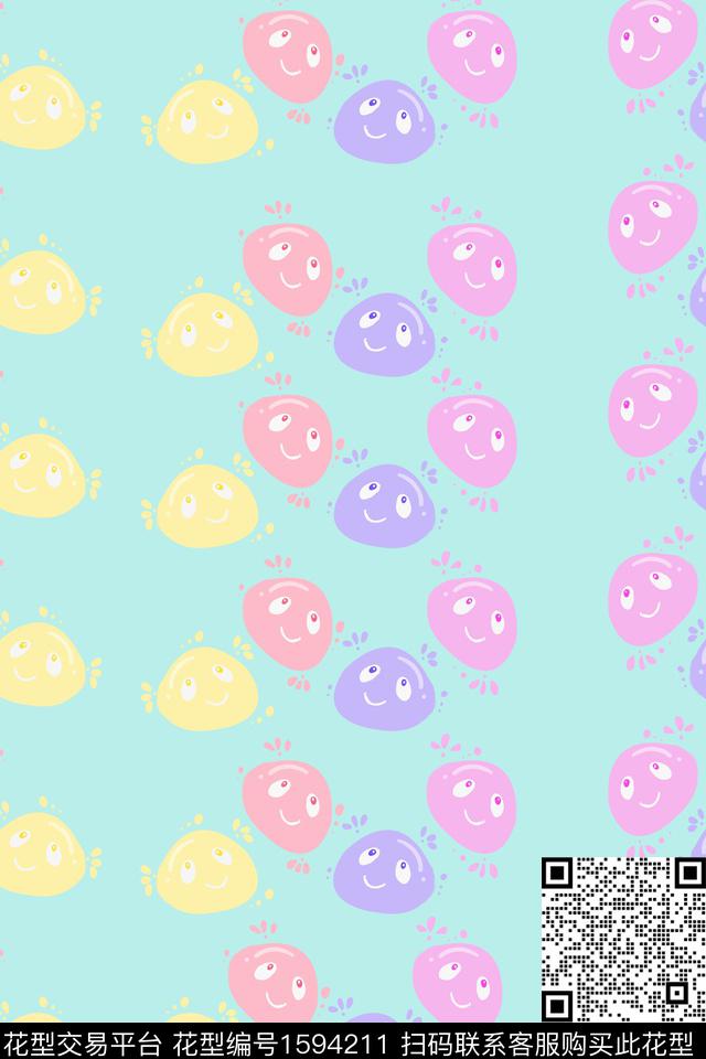 卡通团子史莱姆传统印花华亿平台下载（图片编号: 1594211） - 瓦栏（Walan）