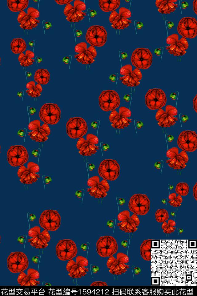 花卉小红花数码印花华亿平台下载（图片编号: 1594212） - 瓦栏（Walan）