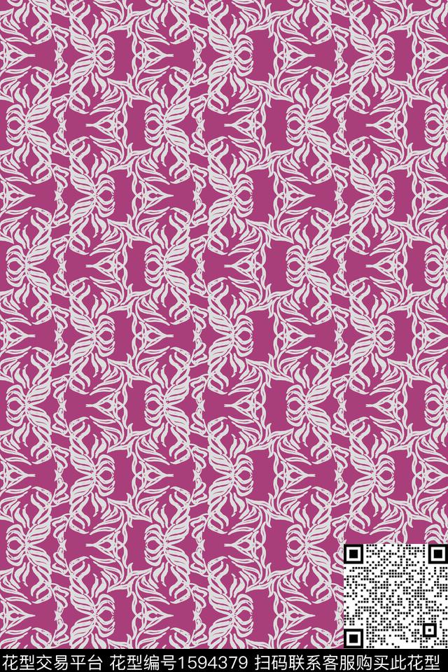 叶子单色绿植树叶数码印花华亿平台下载（图片编号: 1594379） - 瓦栏（Walan）