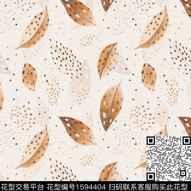 水彩斑驳叶子数码印花华亿平台下载（图片编号: 1594404） - 瓦栏（Walan）