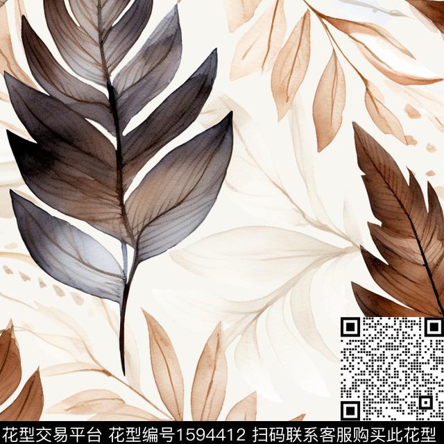 水彩斑驳叶子数码印花华亿平台下载（图片编号: 1594412） - 瓦栏（Walan）