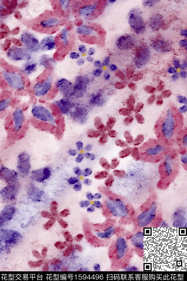 侘寂花卉小碎花数码印花华亿平台下载（图片编号: 1594496） - 瓦栏（Walan）
