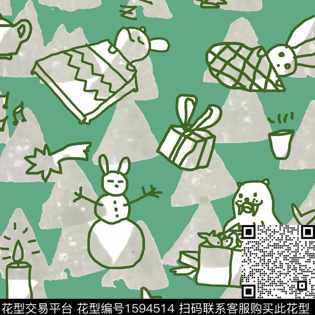 线条画卡通趣味数码印花华亿平台下载（图片编号: 1594514） - 瓦栏（Walan）