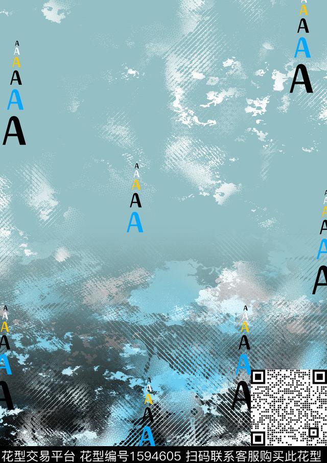 定位花扎染华亿平台几何数码印花华亿平台下载（图片编号: 1594605） - 瓦栏（Walan）