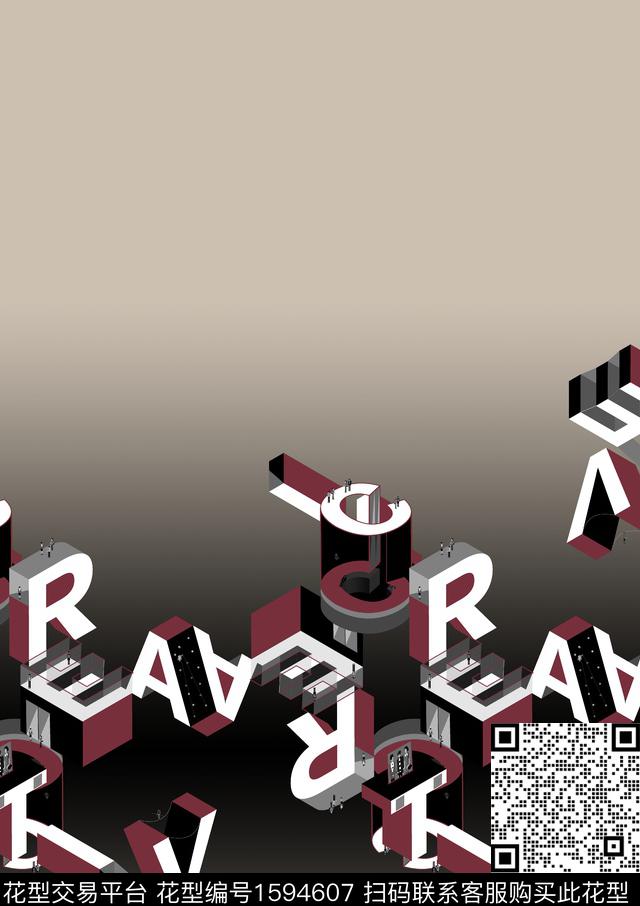 定位休闲字母数码印花华亿平台下载（图片编号: 1594607） - 瓦栏（Walan）