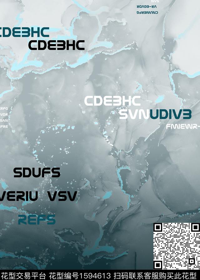 字母抽象渐变数码印花华亿平台下载（图片编号: 1594613） - 瓦栏（Walan）