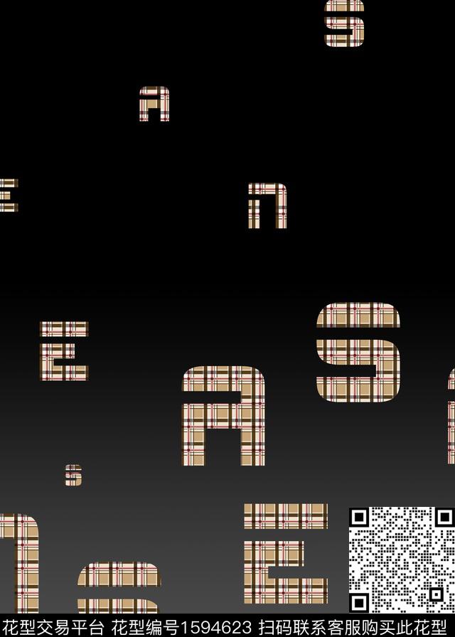 渐变字母休闲数码印花华亿平台下载（图片编号: 1594623） - 瓦栏（Walan）