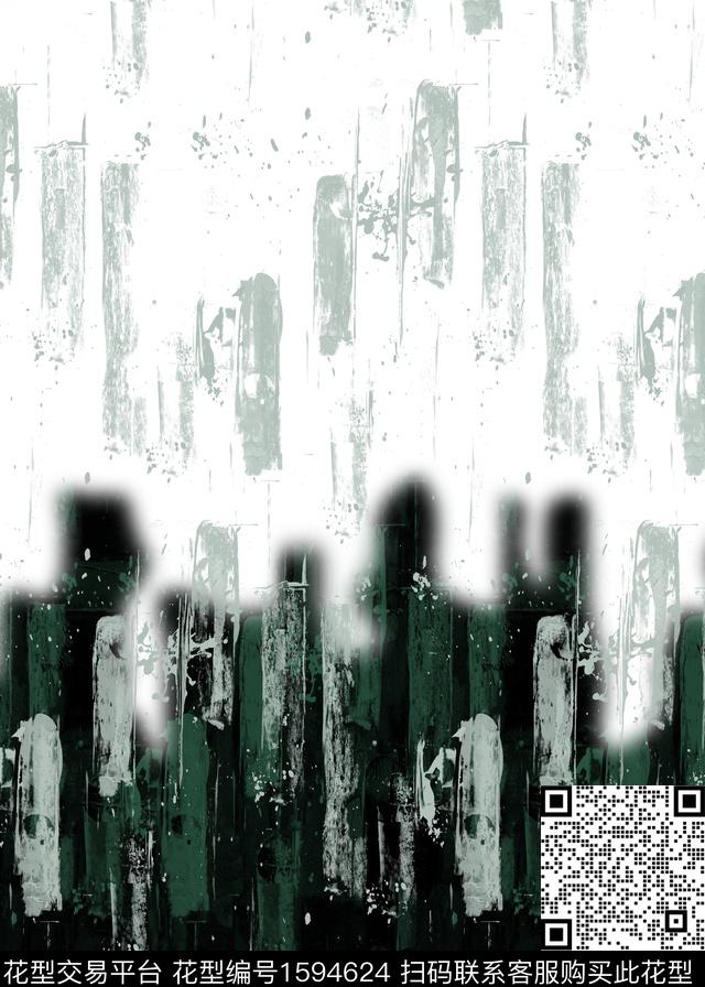 抽象笔触定位花数码印花华亿平台下载（图片编号: 1594624） - 瓦栏（Walan）