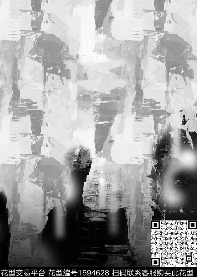 抽象渐变定位花数码印花华亿平台下载（图片编号: 1594628） - 瓦栏（Walan）