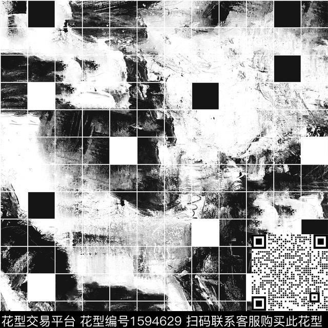 抽象格子肌理数码印花华亿平台下载（图片编号: 1594629） - 瓦栏（Walan）
