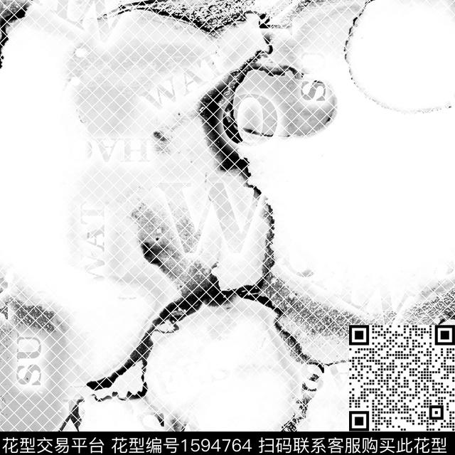 抽象网格字母数码印花华亿平台下载（图片编号: 1594764） - 瓦栏（Walan）