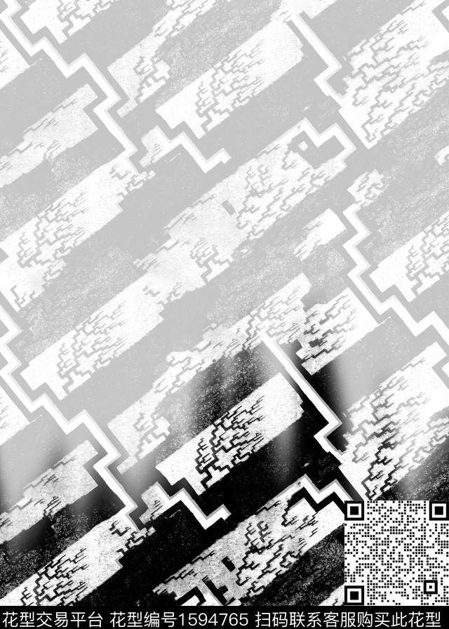 抽象几何渐变数码印花华亿平台下载（图片编号: 1594765） - 瓦栏（Walan）