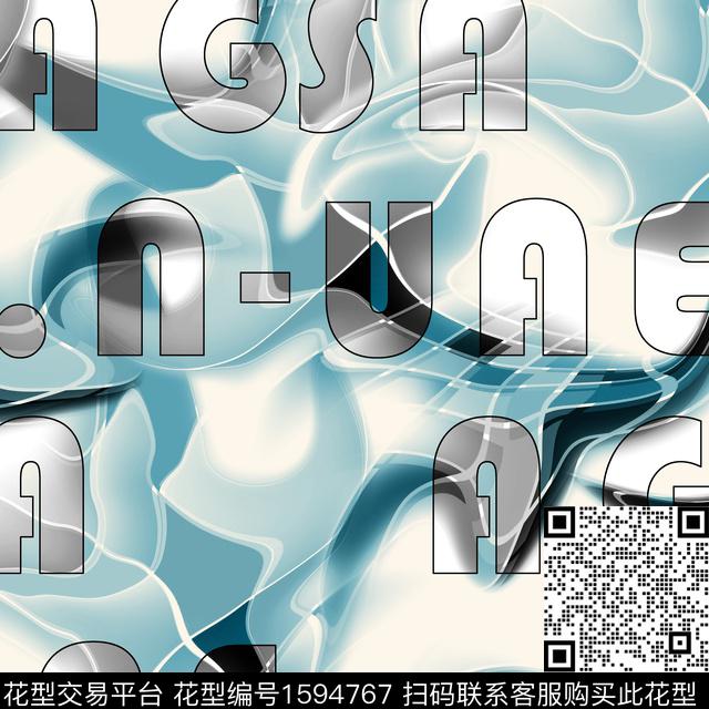 底纹字母渐变数码印花华亿平台下载（图片编号: 1594767） - 瓦栏（Walan）