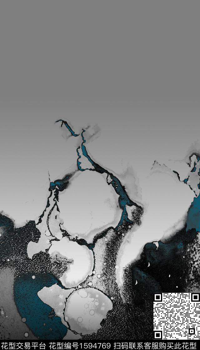 抽象渐变定位花数码印花华亿平台下载（图片编号: 1594769） - 瓦栏（Walan）
