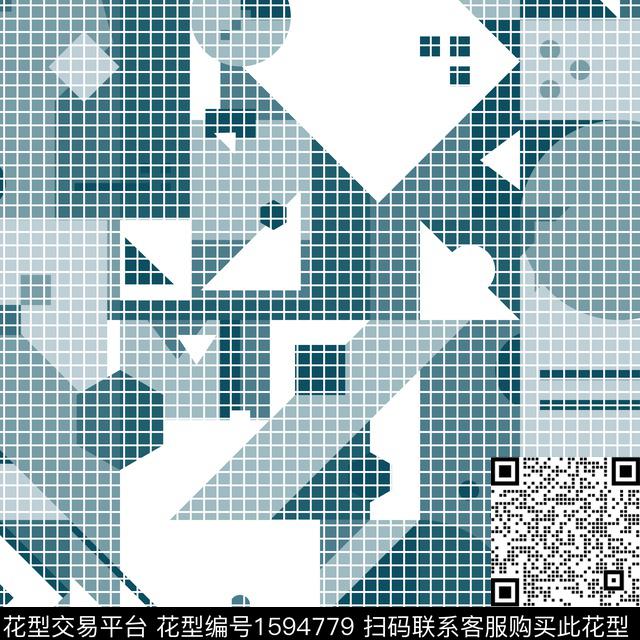 抽象男装几何男装数码印花华亿平台下载（图片编号: 1594779） - 瓦栏（Walan）