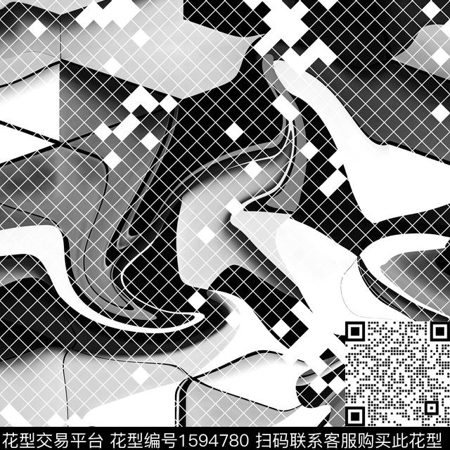 网格混合拼接格子数码印花华亿平台下载（图片编号: 1594780） - 瓦栏（Walan）