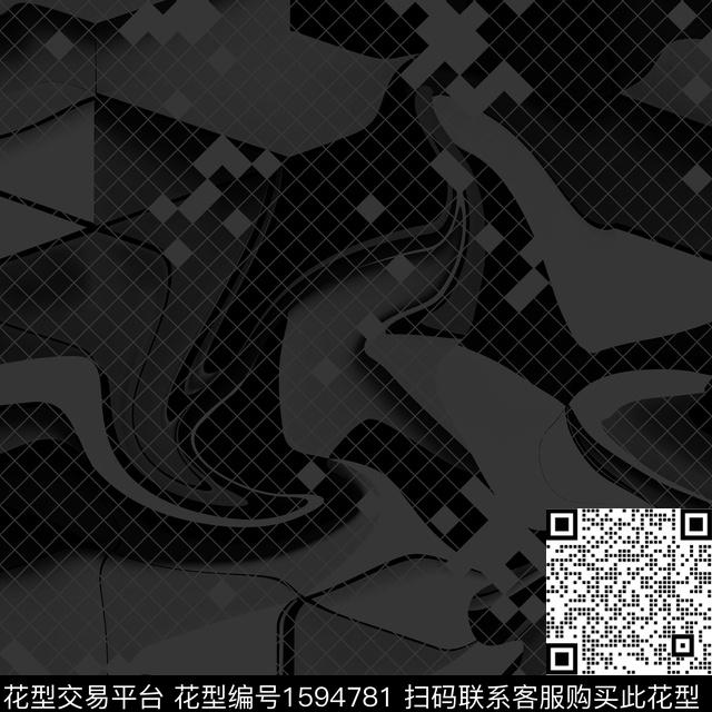 抽象男装几何男装数码印花华亿平台下载（图片编号: 1594781） - 瓦栏（Walan）