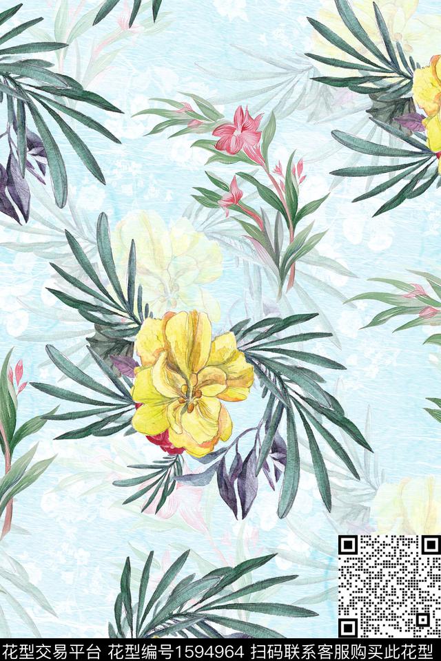 水彩花卉影花花卉数码印花华亿平台下载（图片编号: 1594964） - 瓦栏（Walan）