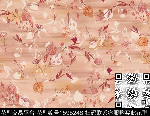 模糊底纹花卉绿植树叶数码印花华亿平台下载（图片编号: 1595248） - 瓦栏（Walan）