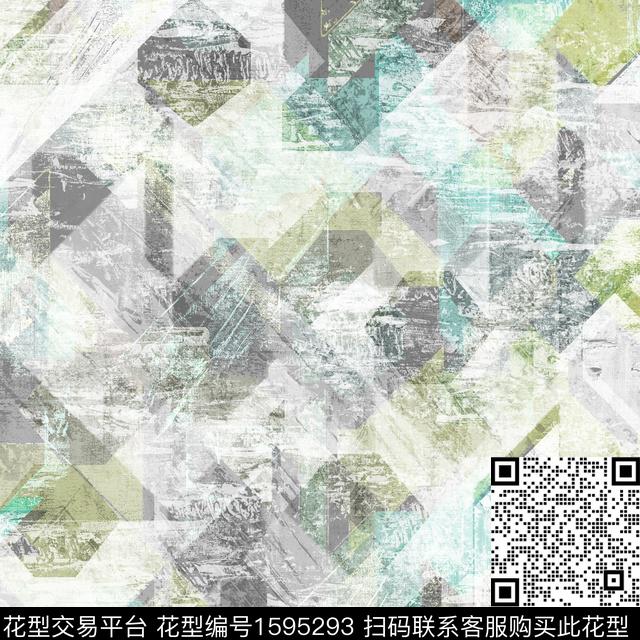 肌理抽象混合拼接数码印花华亿平台下载（图片编号: 1595293） - 瓦栏（Walan）