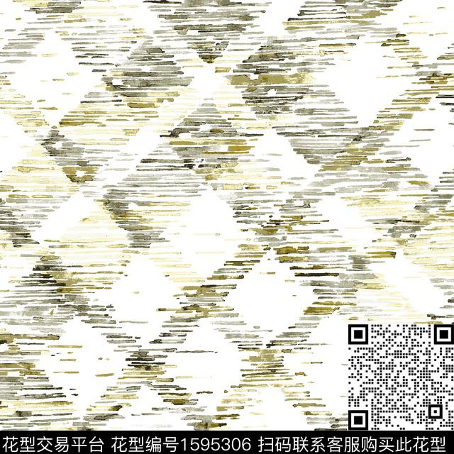 水彩几何格子数码印花华亿平台下载（图片编号: 1595306） - 瓦栏（Walan）